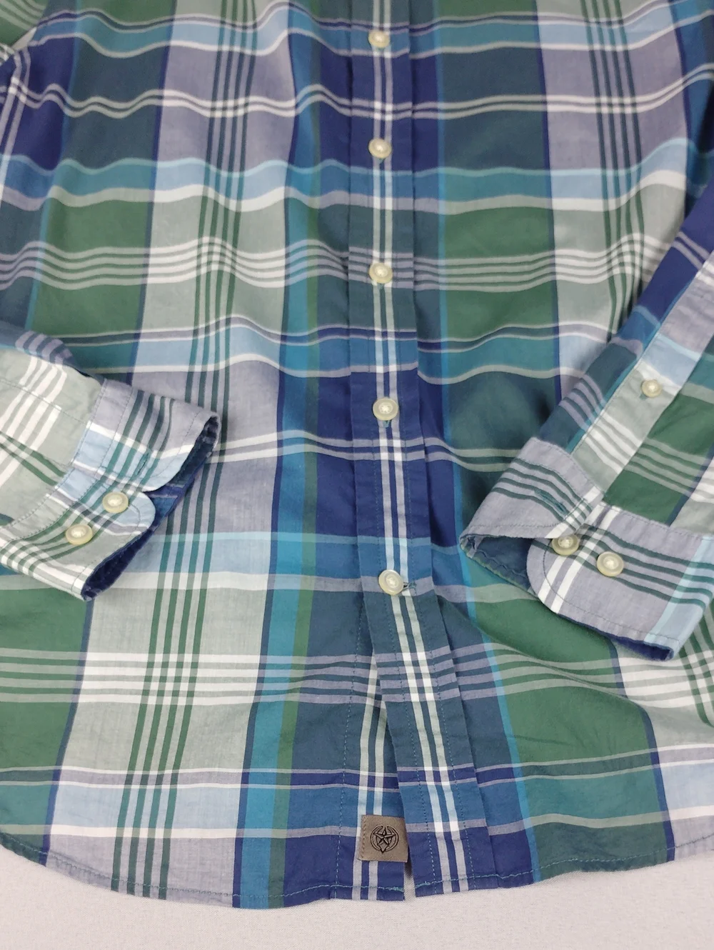 Banana Republic Men's Green & Blue Plaid Button-Up Shirt